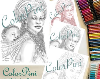 UWANI Printable Coloring Page: Hand-Drawn Illustration, 4 Styles (PDF Download)