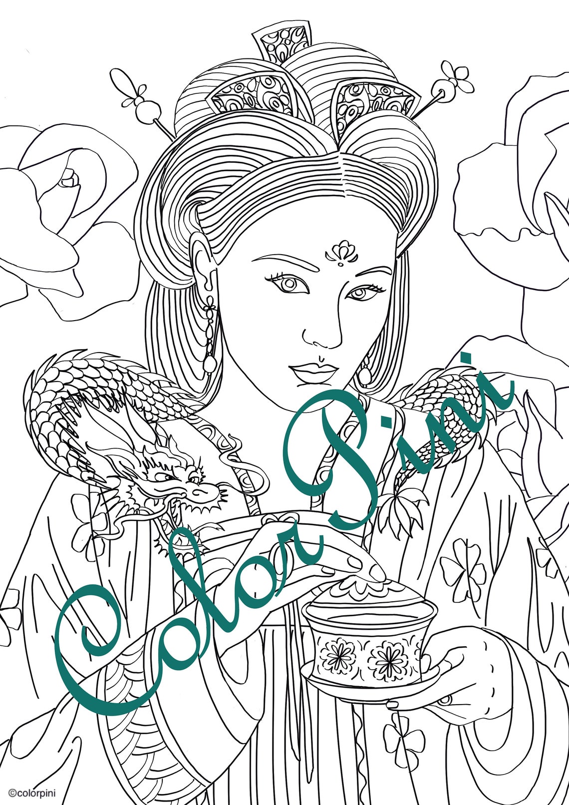 DRAGON QUEEN Coloring Pages Download Printable File PDF | Etsy