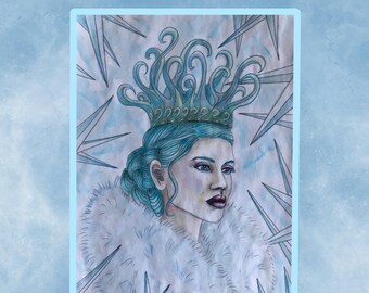 SNOW QUEEN Coloring Book I: Printable Adult Coloringbook (PDF) with 25 Grayscale Hand-Drawn Coloring Pages by Carolyn Pini