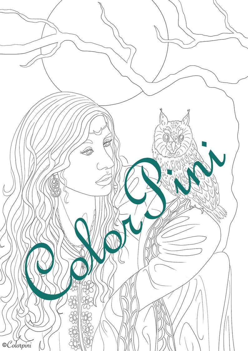 Download OWL FAIRY Coloring Pages Download Printable File PDF | Etsy