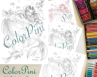 ALMIRA Målarbild: Handritad illustration, 4 stilar (PDF-nedladdning)