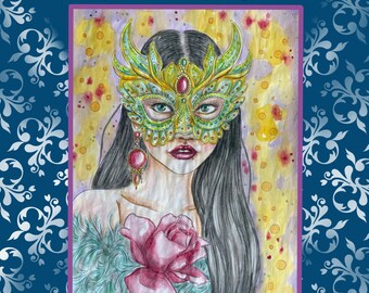 MASQUERADE Coloring Book I:  25 Grayscale Hand-Drawn Coloring Pages for Adults