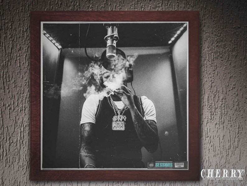 Framed Canvas Poster G Herbo Sessions album cover Wonderful  Etsy