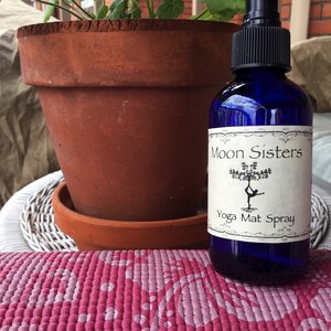 All Natural Yoga Refresher Mat Spray Energizing Room Spritzer Calming Vibes Positive Energy 4 oz Glass Bottle image 1