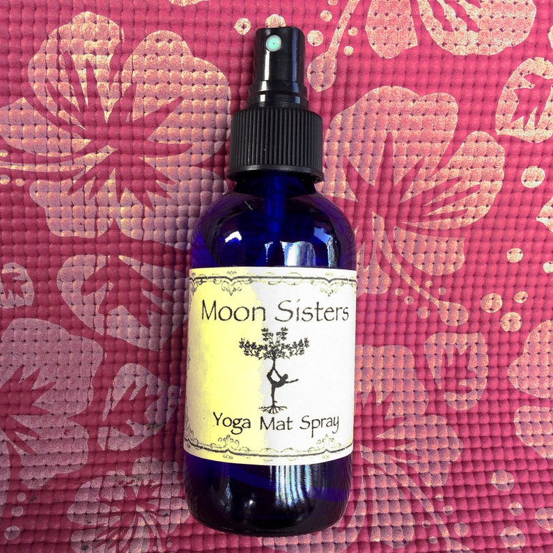 All Natural Yoga Refresher Mat Spray Energizing Room Spritzer Calming Vibes Positive Energy 4 oz Glass Bottle image 2