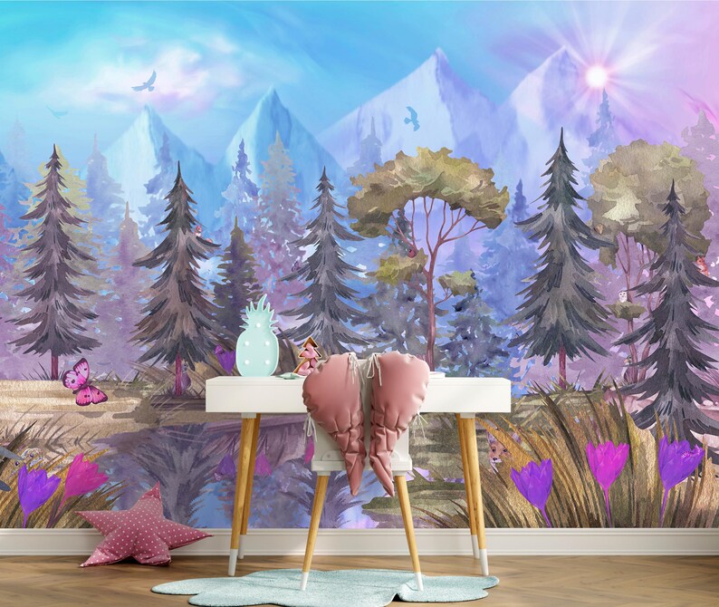 Buy Mountain Nursery Wallpaper Removable, Woodland Toddler Room Wall