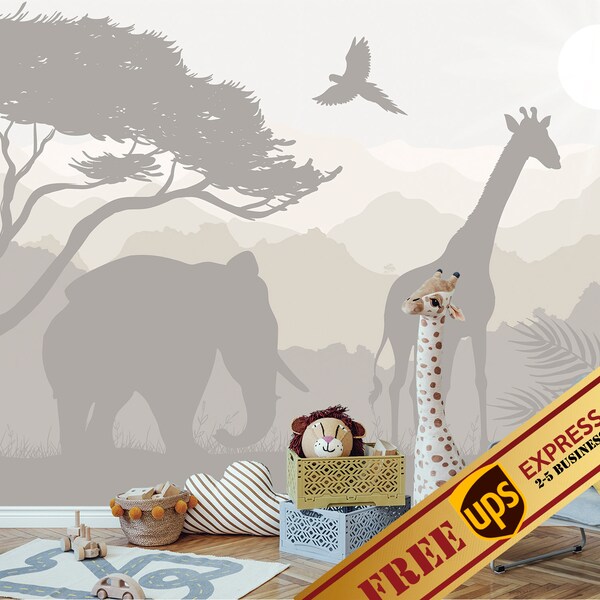 Animal Wallpaper Nursery Etsy