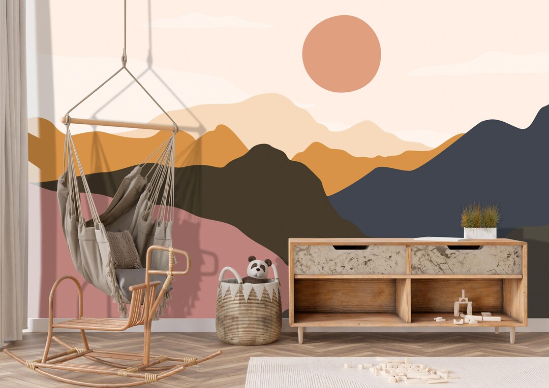 Buy Mountains Wallpaper Nursery Removable Woodland Wall Paper Peel and