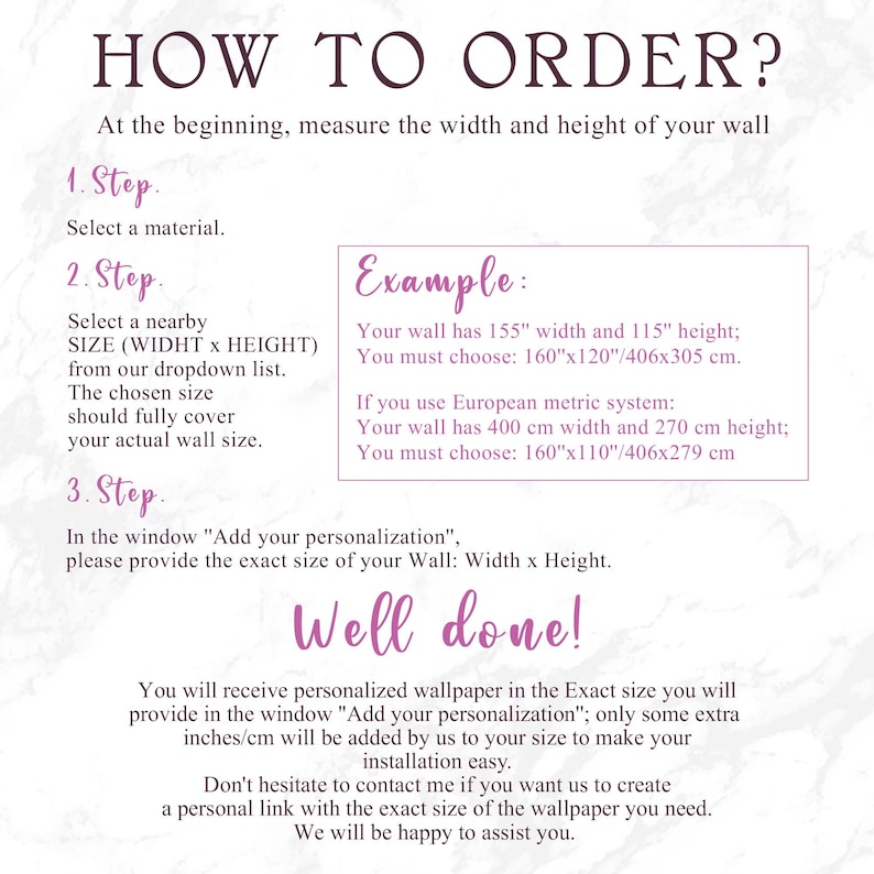 a poster with instructions on how to order