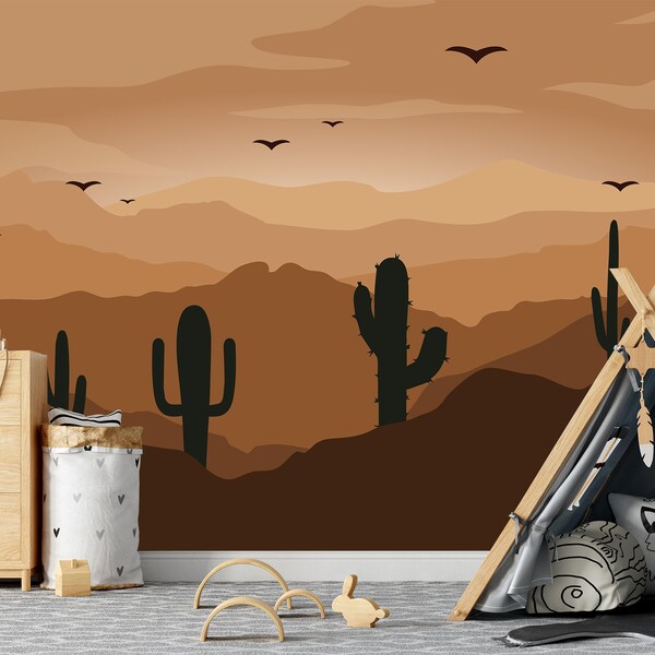 Desert Wall Mural Etsy