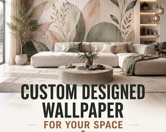 Custom Accent Wall Mural, Personalized Home Decor | Modern Graphic Print | Made To Measure | Peel Stick Removable