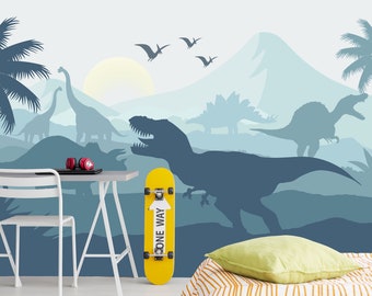 Jurassic World Wallpaper Kids Trex Wall Mural Nursery Dinosaur Wallpaper Removable Boy Room Dinosaur World Wallpaper Peel Stick  Playroom