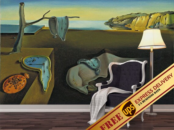 Salvador Dali Wall Art Wallpaper The Persistence Of Memory Etsy 日本