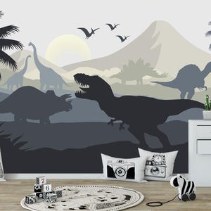 Jurassic World Wallpaper Kids Trex Wall Mural Nursery Dinosaur Wallpaper Removable Boy Room Dinosaur World Wallpaper Peel Stick Playroom