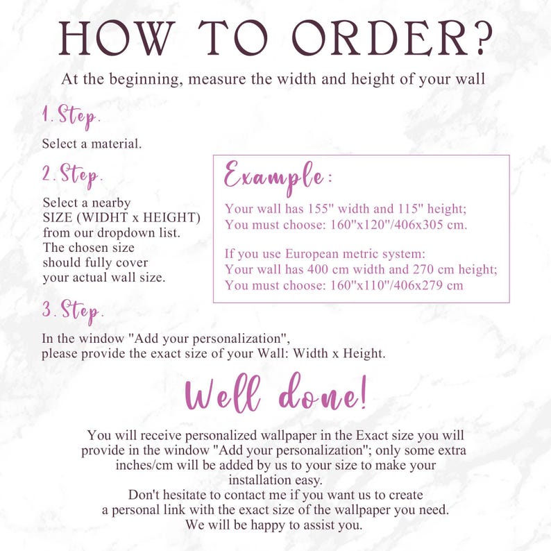 a poster with instructions on how to order