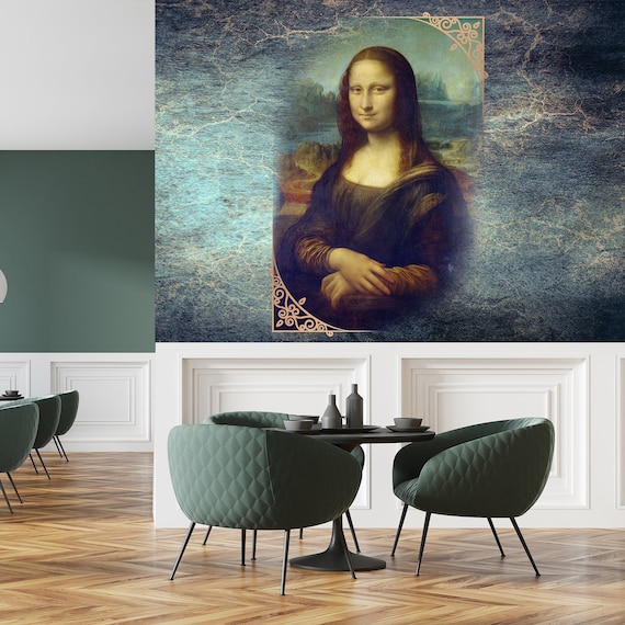 Mona Lisa Wall Mural Large Mona Lisa Reproduction Wallpaper Etsy 日本