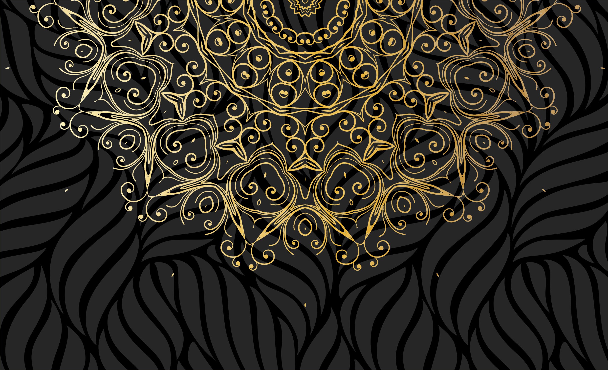 Metallic Gold Mandala Wallpaper Self Adhesive Wallpaper Dark - Etsy