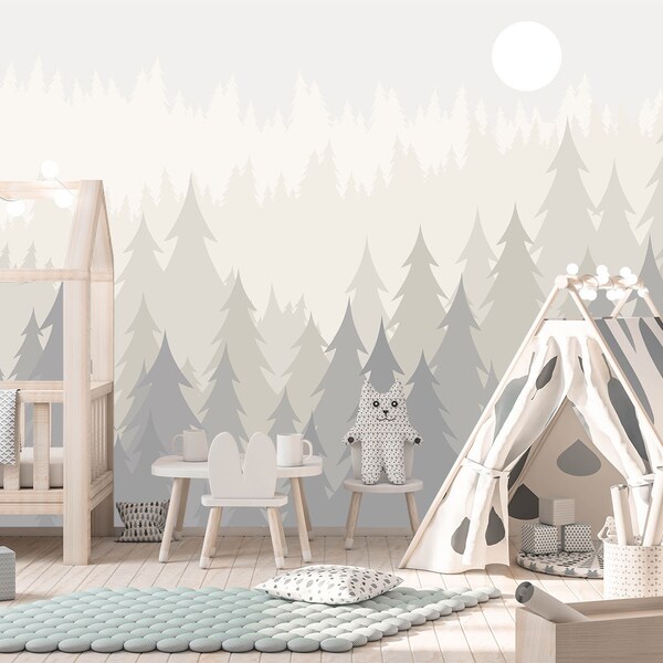 Woodland Nursery Wallpaper - Etsy