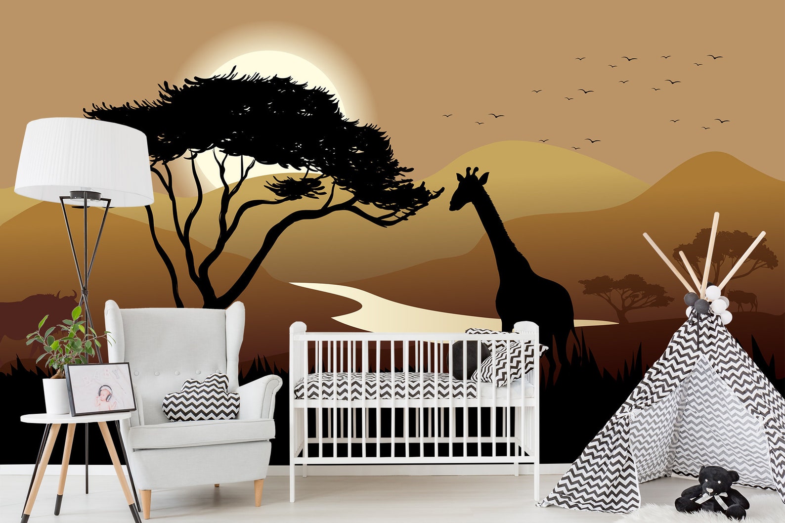 Safari Wallpaper Nursery. Africa Wallpaper Mural Removable. | Etsy
