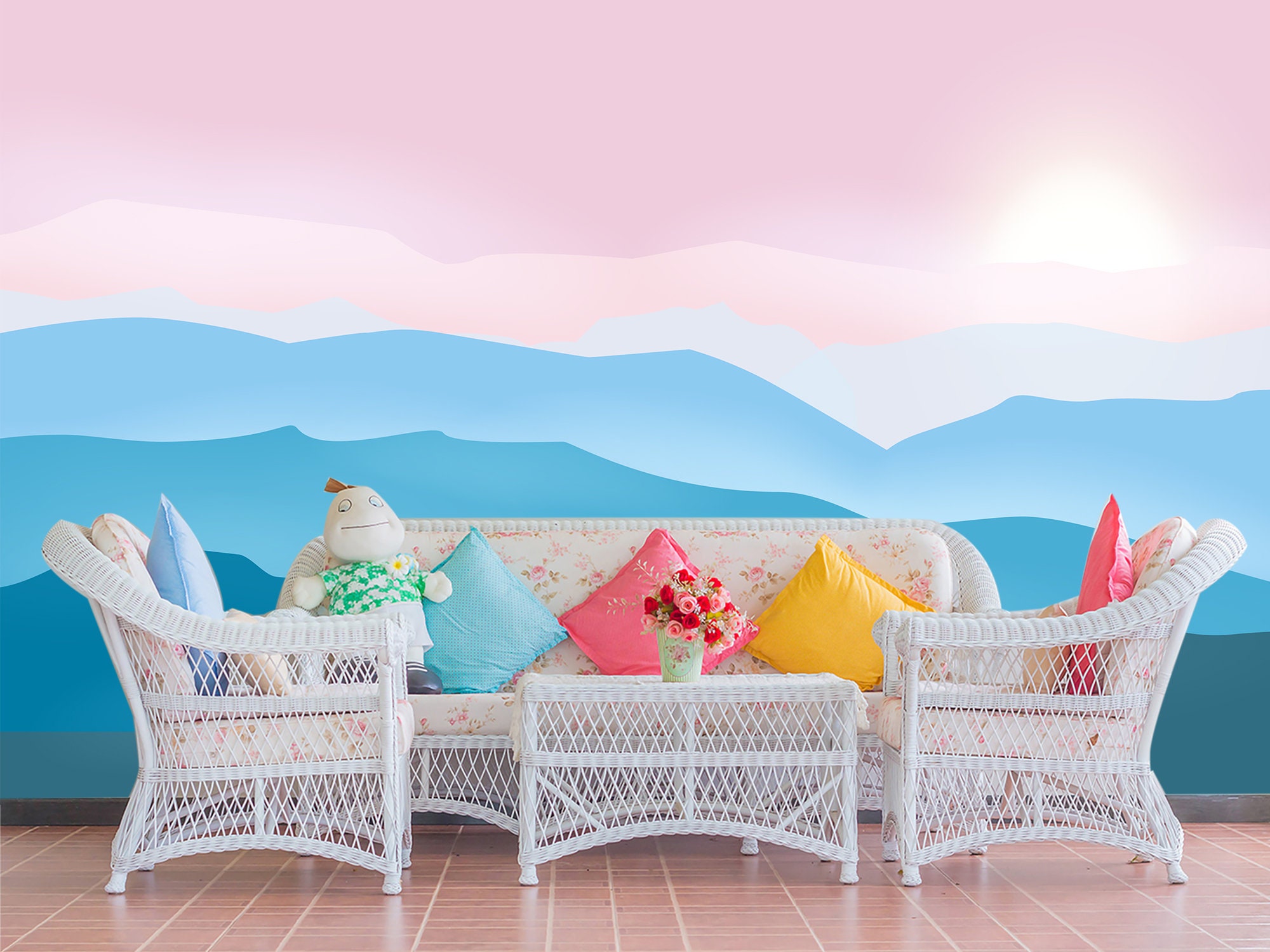 Light Blue Ombre Wallpaper Kids Self Adhesive Wallpaper | Etsy