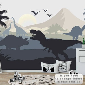 Jurassic World Wallpaper Kids Trex Wall Mural Nursery Dinosaur Wallpaper Removable Boy Room Dinosaur World Wallpaper Peel Stick  Playroom