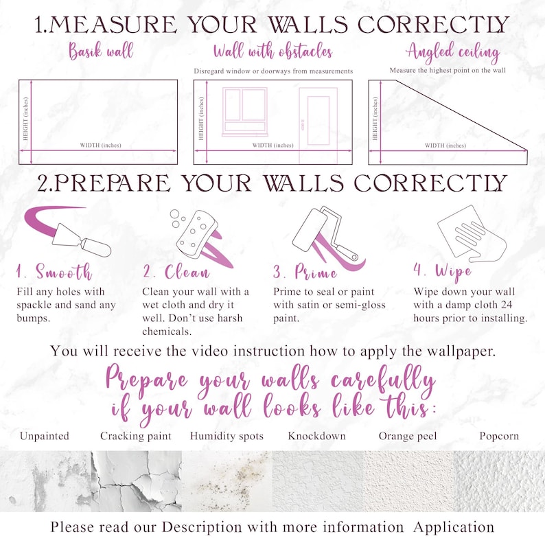 a poster with instructions on how to use wallpaper