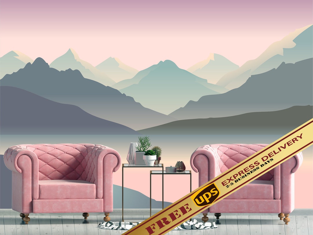 Mauntain Wallpaper Removable Ombre Wallpaper Black