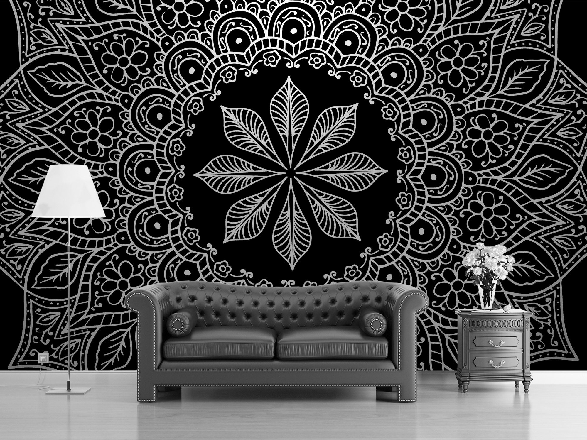 metallic silver wallpaper designs