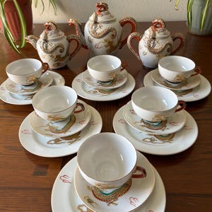 Antique Kutani Dragon Japan Tea Set
