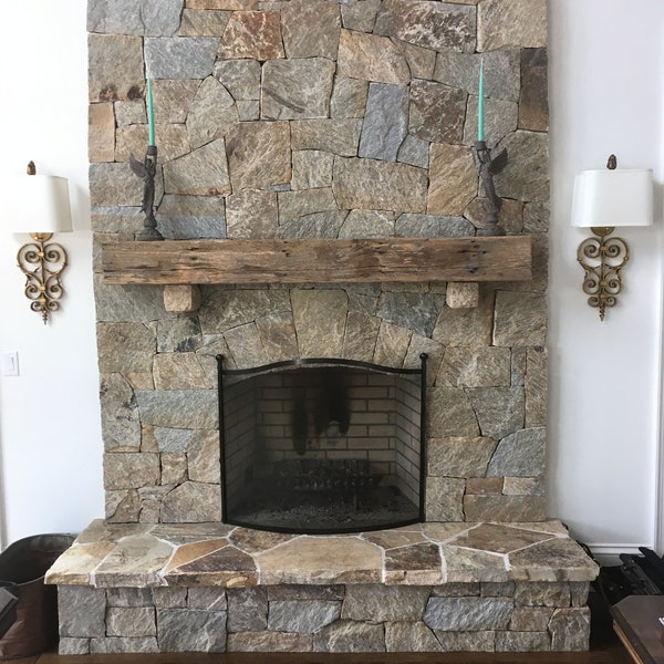 Reclaimed Wood Mantel Etsy