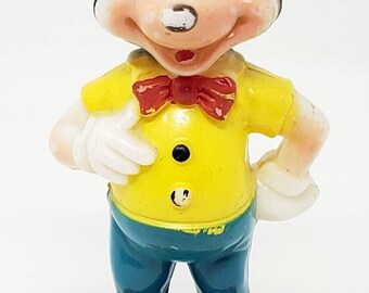 Vintage 1960's 5" Mickey Mouse Figurine Walt Disney Hong Kong Hard Plastic Toy