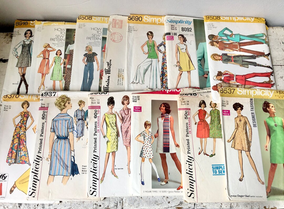 Sewing Pattern Collection Collection of 13 Retro Womenswear Sewing Patterns - Etsy