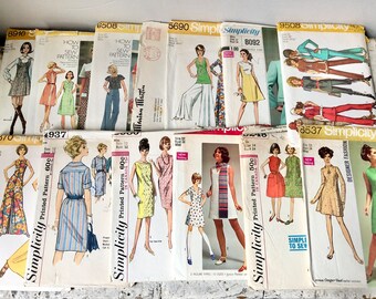 Collection of 13 retro womenswear sewing patterns