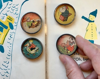 Vintage miniature German dexterity puzzles with mirror backs