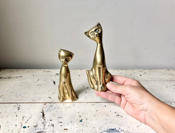 真鍮製 Brass 仔猫 2体 置物
