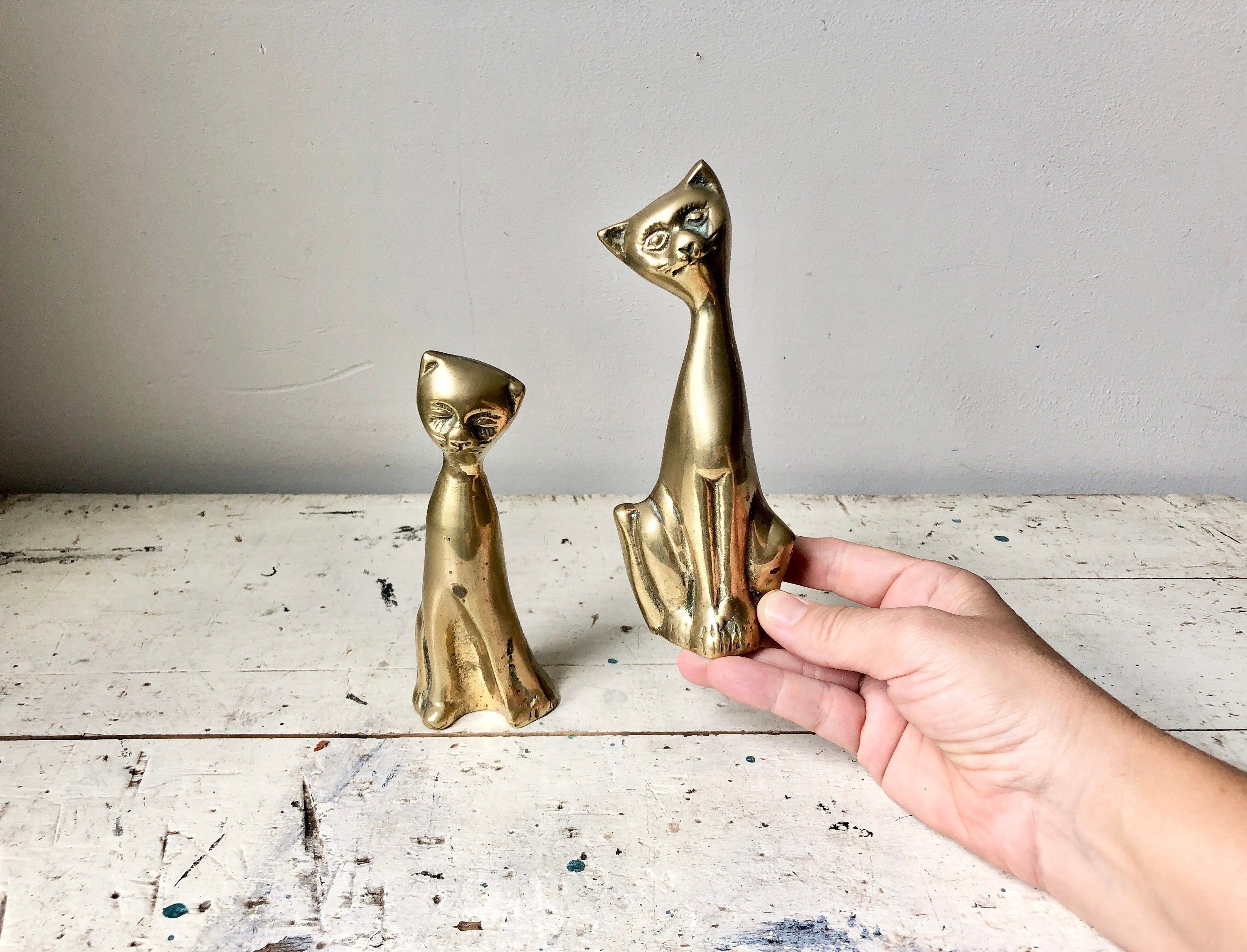 真鍮製 Brass 仔猫 2体 置物 真鍮製 Brass 仔猫 2体 置物 - メルカリ