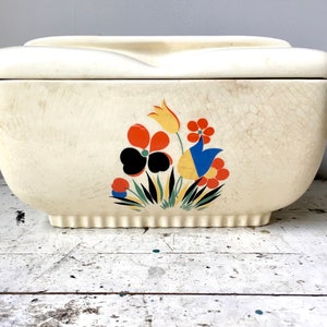 Vintage Universal Cambridge ceramic terrine; Circus Floral pattern
