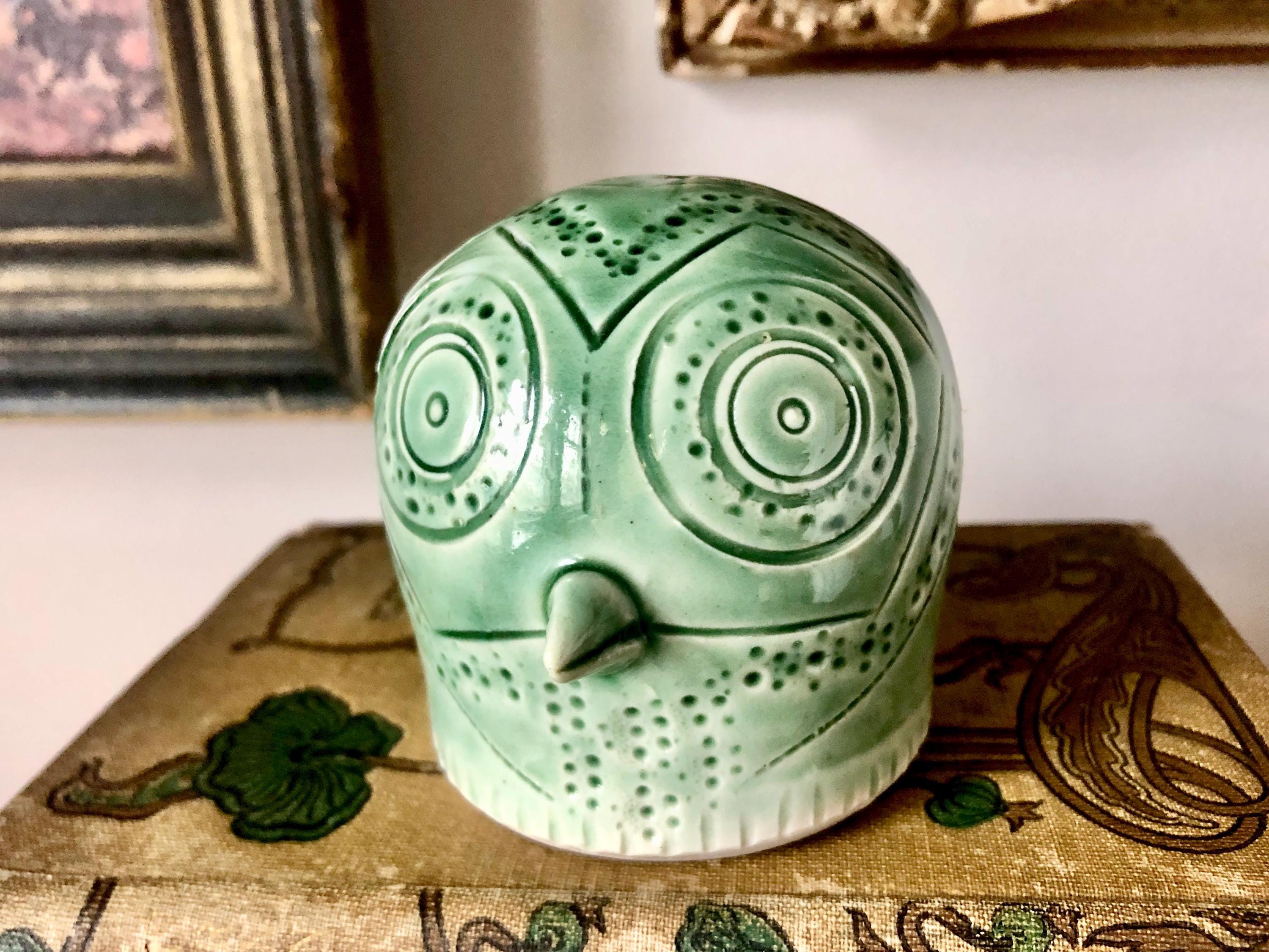 陶器のフクロウの頭の彫刻 - Etsy 日本
