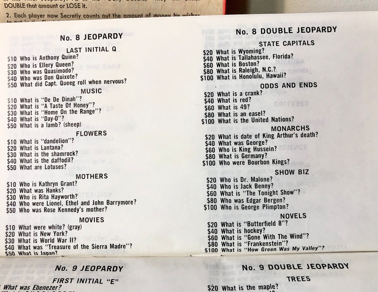 1964 Jeopardy Game Complete 8th Edition Etsy