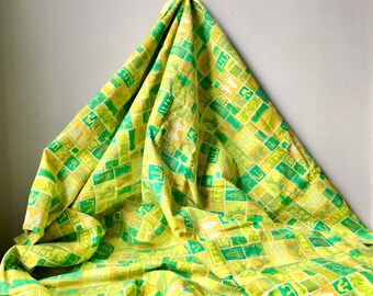 Vintage Concord Textiles Co. fabric with a regal design in lemon and lime