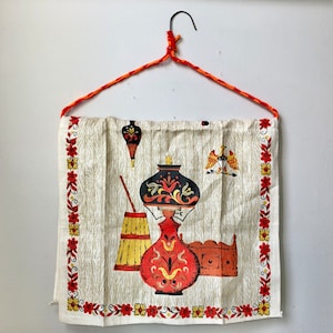 Vintage retro Americana linen tea towel