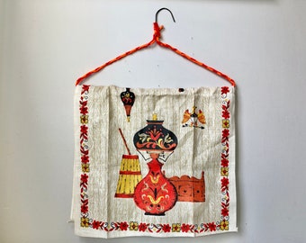 Vintage retro Americana linen tea towel