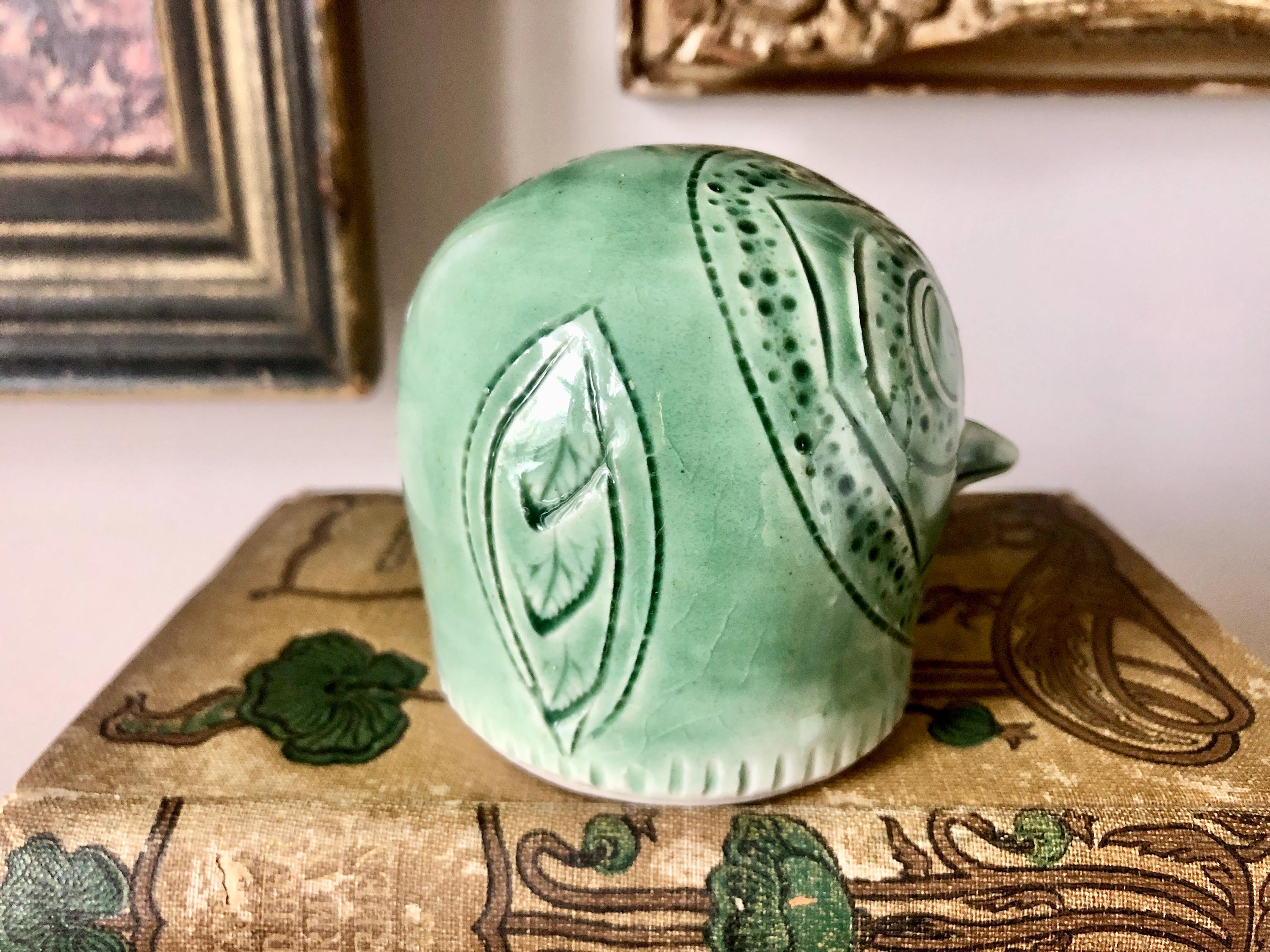 陶器のフクロウの頭の彫刻 - Etsy 日本