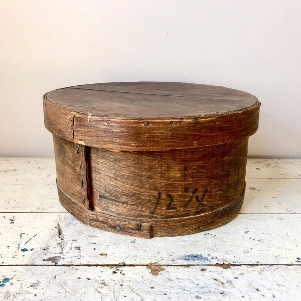 Antique wooden cheese box