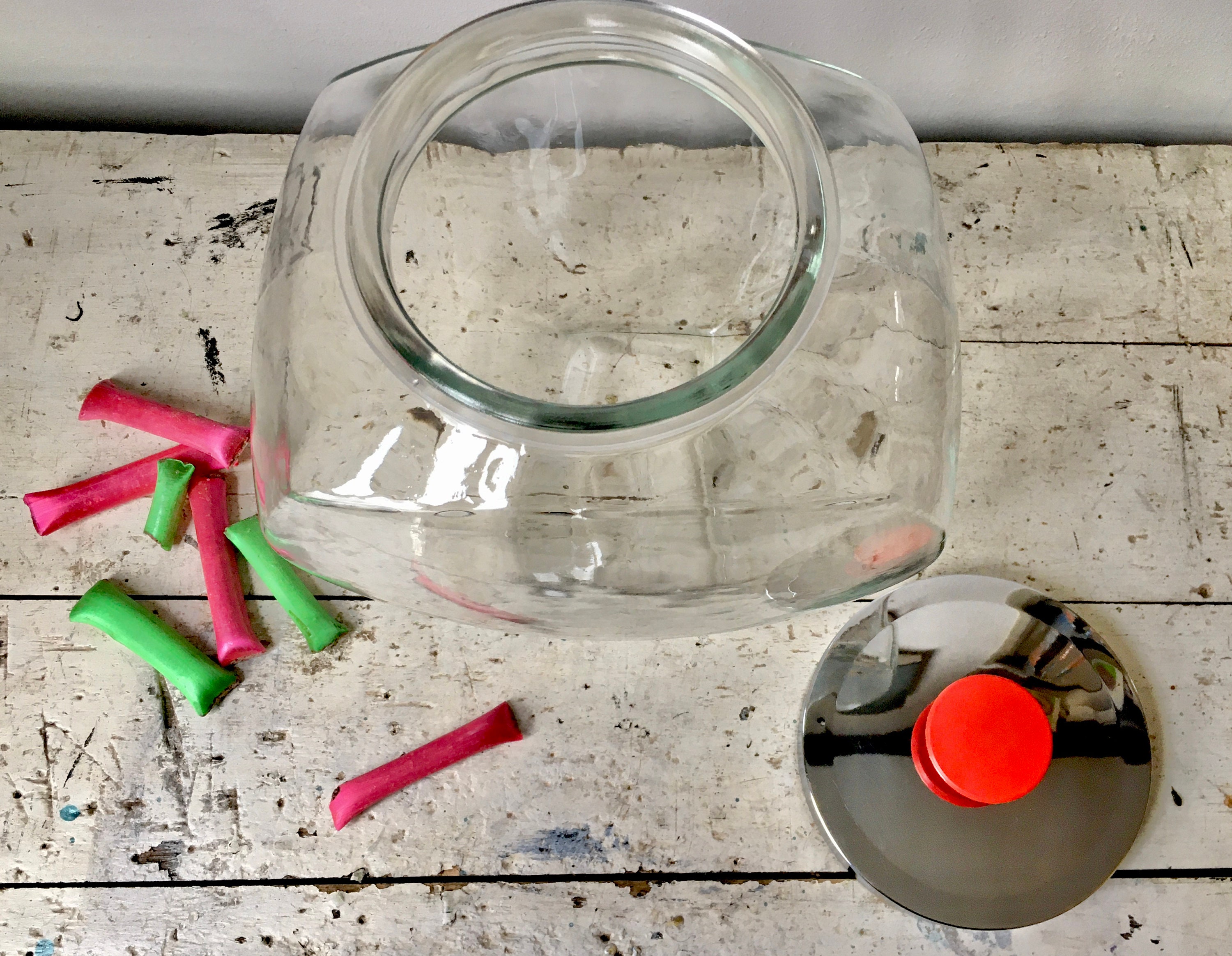 HyperSpace Large Glass Penny Jar, Candy Jar, Cookie Jar, Storage Jar,  Chrome Lids, Set of 2, Size 73 oz (9 cups)