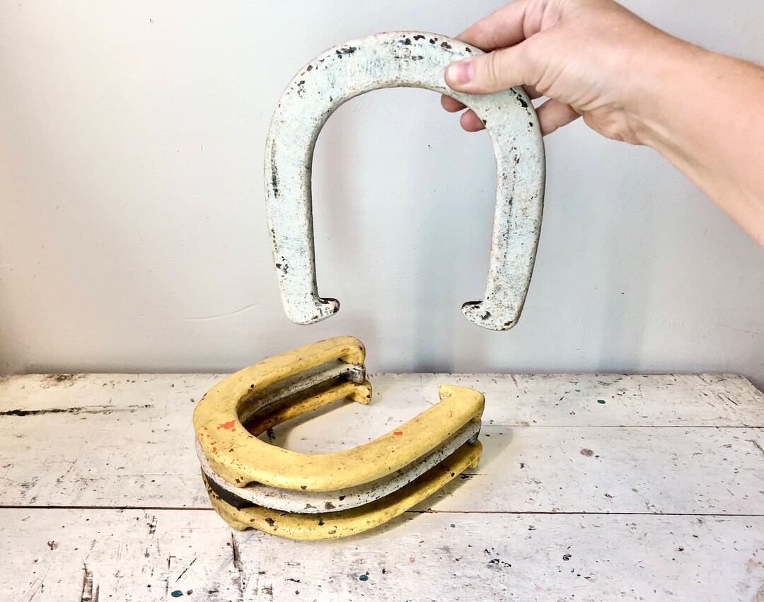 Vintage Castiron Pitching Horseshoes Etsy