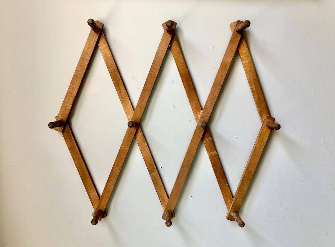 Vintage Wooden Accordion Hanger Etsy