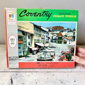 1970 Coventry jigsaw puzzle from Milton Bradley; 500 piece &quot;Swiss Village&quot;