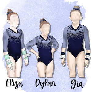 Custom Gymnastics/Sports Group Drawing (2-3 people)