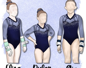 Custom Gymnastics/Sports Group Drawing (2-3 people)